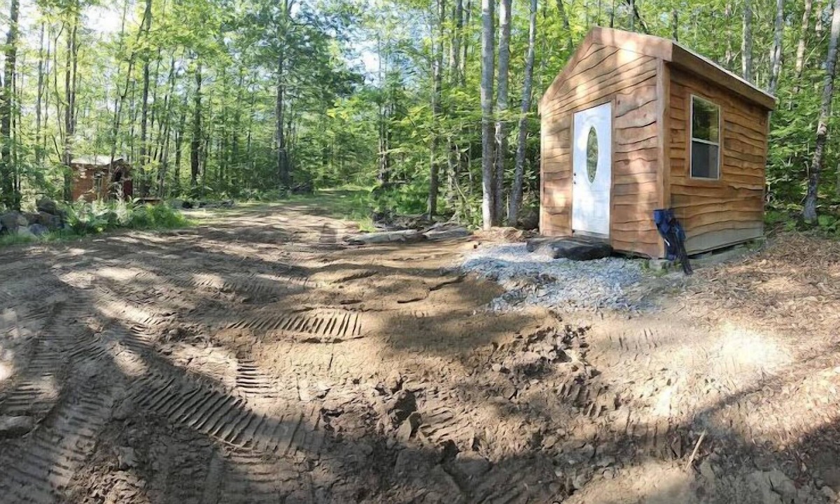 Shapleigh Cabin | 1 of 2 Enchanting 1 room cabins in Shapleigh, ME located on sloaping forest land