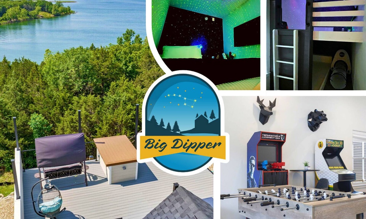 Table Rock House | Lakefront Rooftop Hangout Hot Tub Fire Pit Arcades
