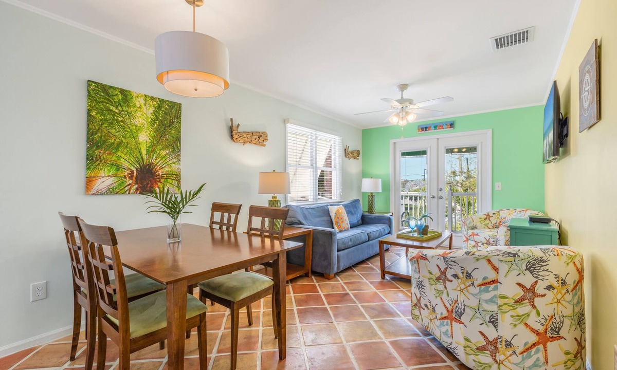 Truman Annex Condo | THE QUARTERDECK ~ Colorful & Comfy 2nd Floor 2Ba/1Ba Shipyard Unit!