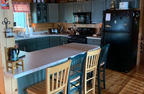 Pine River Pond Cabin | 4 Season Cozy log Cabin/Lake/fire pit/game room/