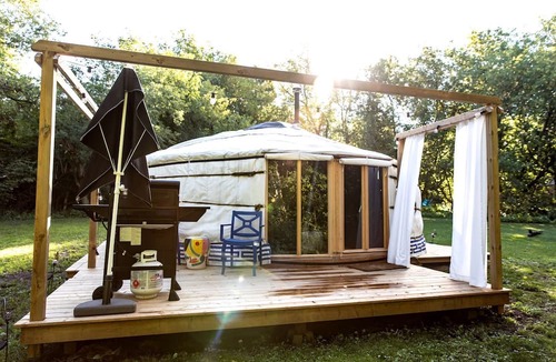 Gilford RV Rental | Charming Yurt Accommodation with Fire Pit Ideal for Camping near Lake Simcoe
