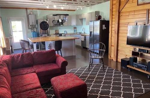 Charleston Cabin | Cozy custom built cabin home with spectacular sunset views from private deck