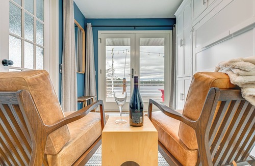 Lake Wissota Apartment | Dock, Deck & View: Lakefront Chippewa Falls Studio