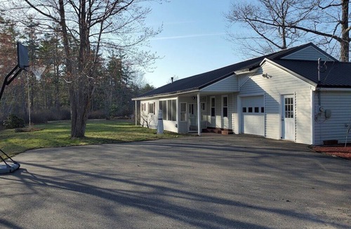 New Durham House | Edgewater Escape · Secluded Wooded Waterfront Home Near Lake Winn.