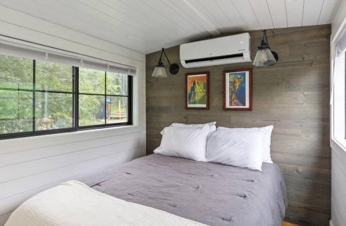 Johnson House | Haven Tiny House w hot tub on river near Stowe