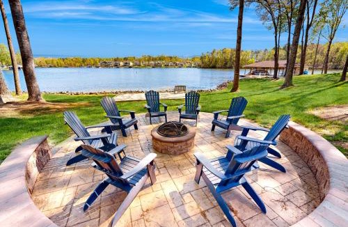 Mineral House | Lakefront home with private dock, kayaks, beach, badminton, firepit, & deck