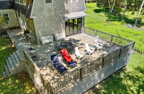 Waldo County House | Oceanfront 5BR island retreat with deck, fireplace, and kayaks