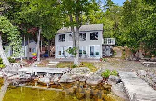 Otis House | Peaceful Lakefront Escape with Outdoor Dining, Beach Access, Deck & Firepit