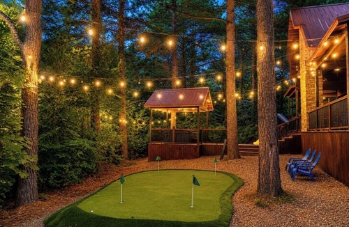 Hochatown Cabin | Private Pool + Cabana | Pond Deck | Mini Golf!