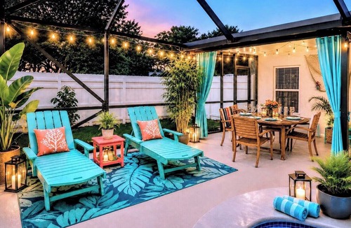 Vero Beach House | Private Resort Retreat Heated Pool, Spa & Tiki Bar Pets ok Beaches nearby