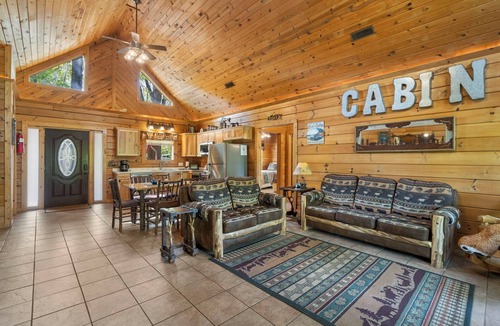 Branson Cedars Cabin | Real Log Cabin Near Big Cedar w Private Hot Tub & Grill on Huge Deck Car Charger
