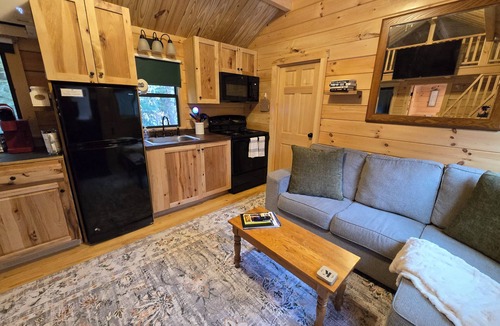Bath House | Rivertop Retreat, with hot tub!- Luxurious tiny home in the White Mountains!