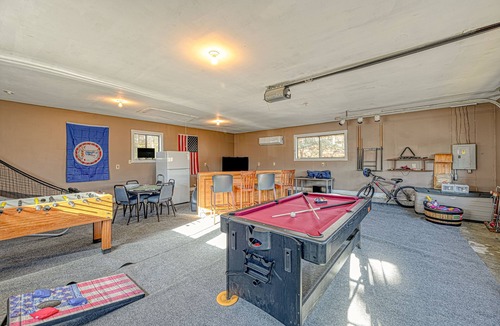 Mineral House | Serene lakefront home with free WiFi, private dock, game room, & central AC