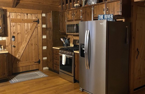 Fishers Hill Cabin | Shenandoah river front cabin, hot tub, fireplace, cabin, screened in porches.