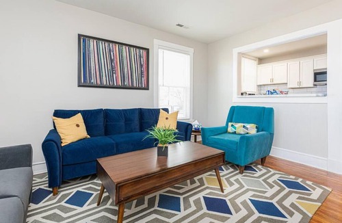 Mosby Apartment | Step into Style Charming Blue Suede RVA Getaway
