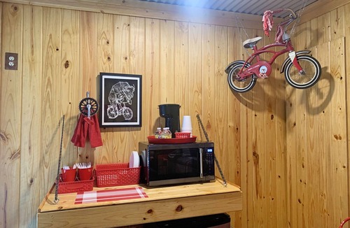Cache Cabin | Tour de Bison Cabin Cache near Wichita Mountains Cycling Biking Cache sleeps 4