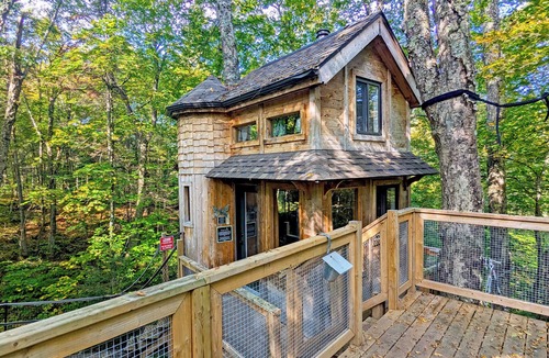 Saint-Faustin-Lac-Carre House | Treehouse between two trees, suspension bridge and deck | Lodging #13