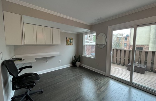 Fells Point House | Waterfront area with gated front yard gated parking
