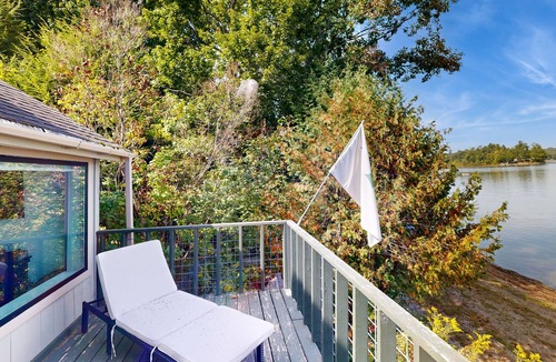 Weeks Mills House | Waterfront cabin with private dock, beach, deck, grill, & firepit - dogs welcome