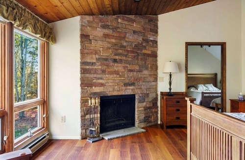 Windham Cabin | Windham Alpine Ski Lodge - Fire place and Ski Slope views