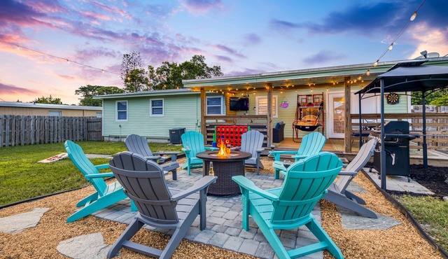 Arcade · Game Room · Kids Bunk Room + Firepit