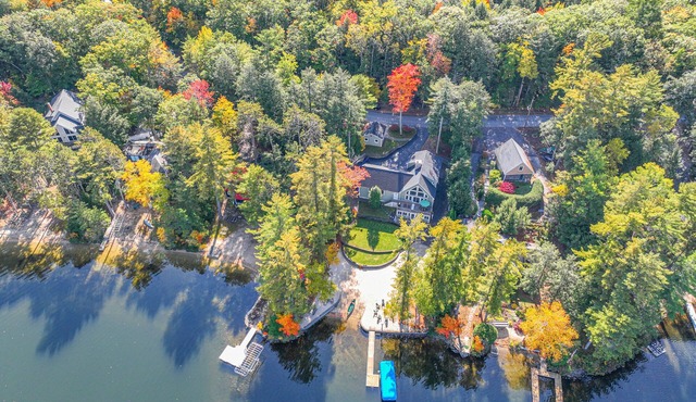 Contemporary lake escape with hot tub, swim dock, firepit, & Ping-Pong