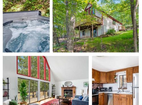 Forest 2BR chalet w hot tub & backyard