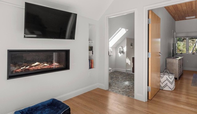 Gas fireplace, private guest house