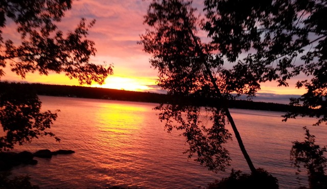 Gilford Waterfront home, private beach & dock, sunsets, Decks, views & more !