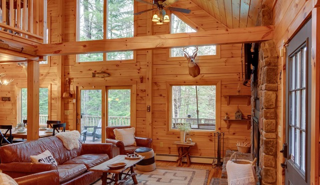 Newly Built Bethel Log Cabin w/ Deck, Near Skiing!