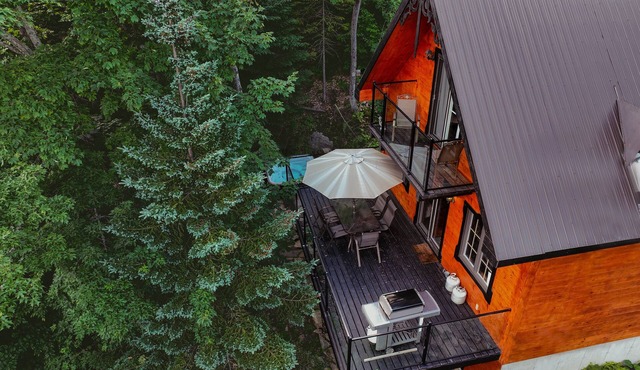 Super cute cedar chalet surrounded by the forest with access to water