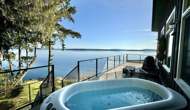 Waterfront suite with large deck and private hot tub
